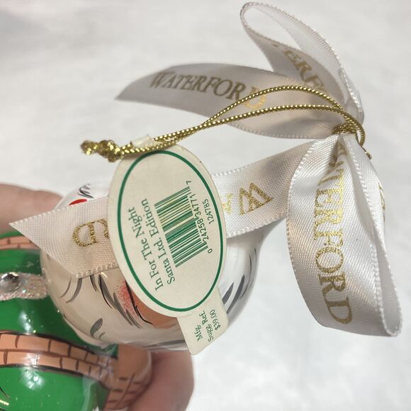 Waterford Glass Limited Ed Christmas Ornament 'In For The Night Santa' w/ Box - Picture 8 of 10